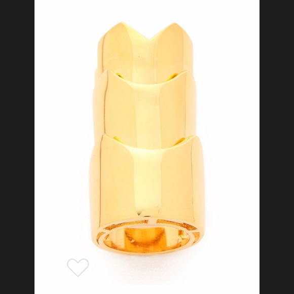 18k Gold plated Eddie Borgo hinged knuckle ring - Picture 1 of 7